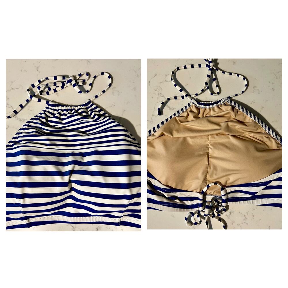 J.Crew Nautical Striped High Neck Striped Adjustable Bikini Top